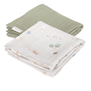 Little Dutch - Stofbleer 70 x 70 muslin - Little Farm / Olive^