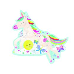 Floss &amp; Rock - Puslespil m. formet motiv &amp; ske 12 brikker - Rainbow Unicorn