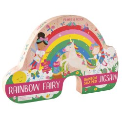 Floss &amp; Rock - Puslespil m. formet motiv &amp; ske 80 brikker - Rainbow Fairy^