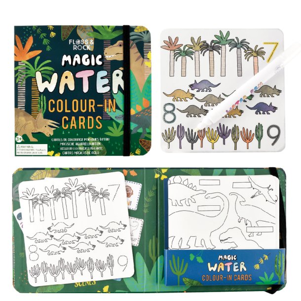 Floss &amp; Rock - Vandtusch m. magiske kort - Dino