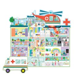 Floss &amp; Rock - 3 i 1 Puslespil m. 100 Brikker - Happy Hospital^
