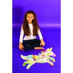 Floss &amp; Rock - Puslespil m. formet motiv &amp; ske 40 brikker - Rainbow Unicorn