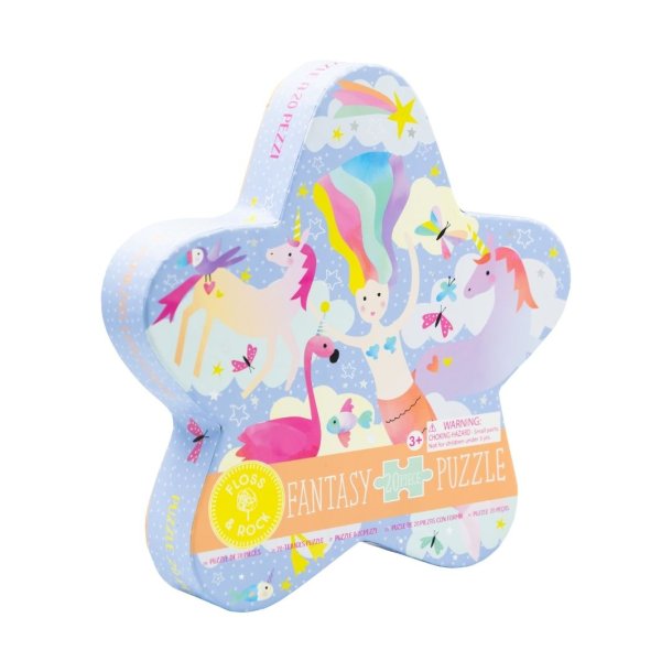 Floss &amp; Rock - Puslespil m. formet motiv &amp; ske 20 brikker - Fantasy^