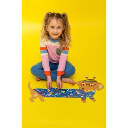 Floss &amp; Rock - Puslespil m. formet motiv &amp; ske 20 brikker - Pets^