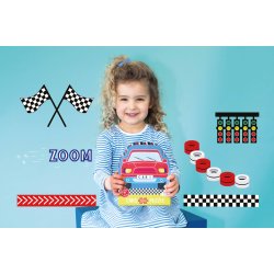 Floss &amp; Rock - Puslespil m. formet motiv &amp; ske 12 brikker - Cars