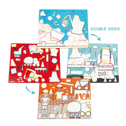 Floss &amp; Rock - Magisk Bordmtte med vandtush - Construction