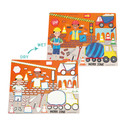 Floss &amp; Rock - Magisk Bordmtte med vandtush - Construction