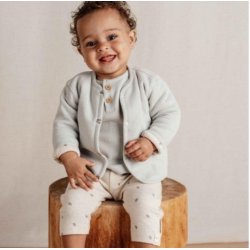 Little Dutch - Cardigan waffle Soft Green^