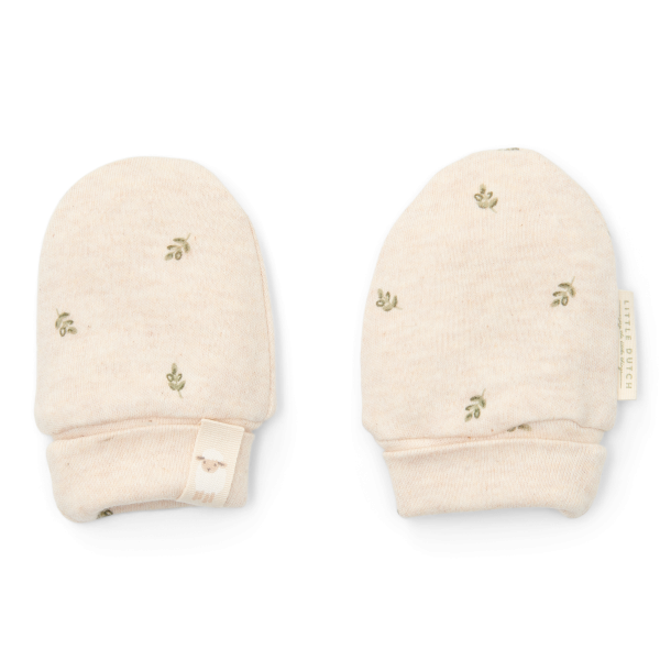 Little Dutch - Scratch mittens Green Leaves - One Size^