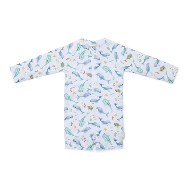 Little Dutch - Badedragt m. lange rmer UV50 -  Ocean Sea Life Multi-colour - 74/80