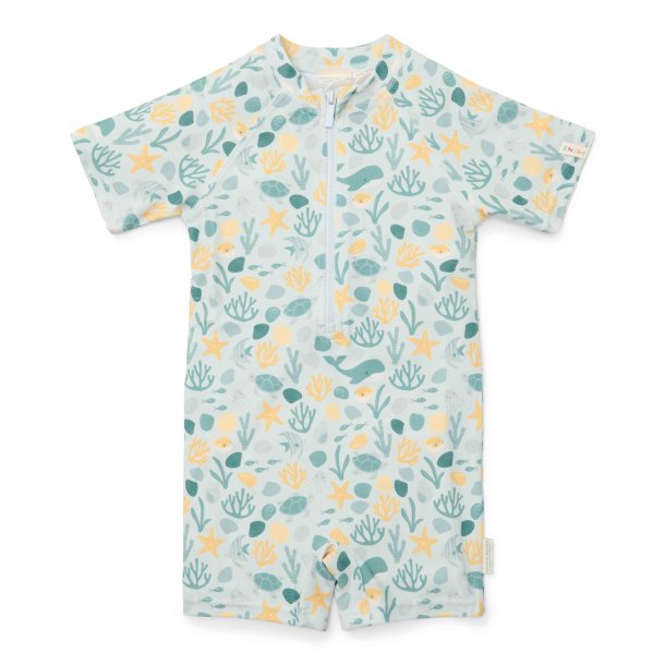 Little Dutch - Badedragt m. korte rmer UV50 -  Seashells Multi-colour - 74/80