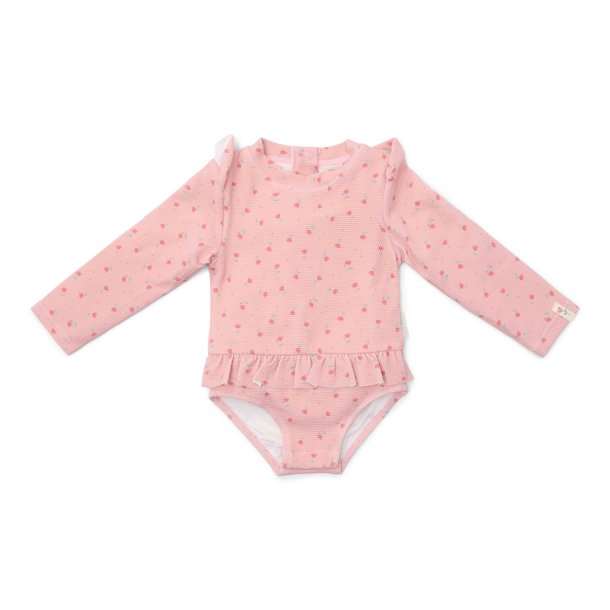 Little Dutch - Badedragt m. lange rmer UV50 -  Sunny Flowers Blush - 86/92