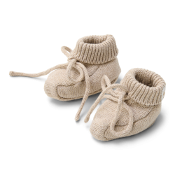 Little Dutch - Strikkede booties  - Soft Beige Melee