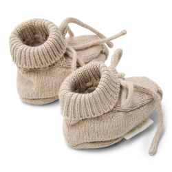 Little Dutch - Strikkede booties  - Soft Beige Melee