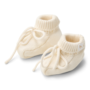 Little Dutch - Strikkede booties  - Off White