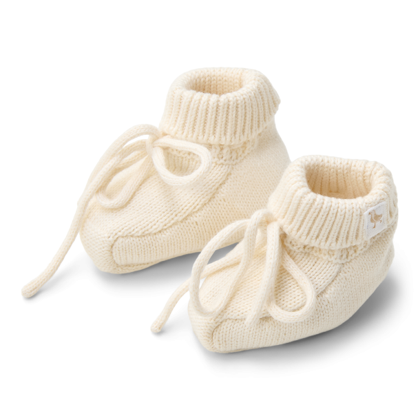 Little Dutch - Strikkede booties  - Off White
