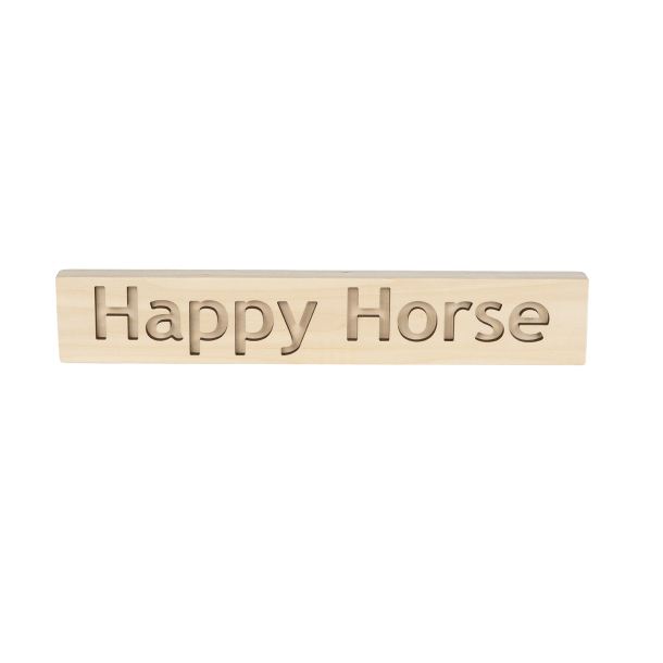 Happy Horse - Eco Friendly Wooden Logo - 35 cm^