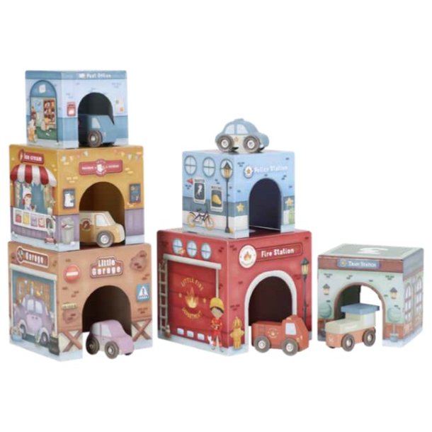 Little Dutch - Stabelkasse inkl. 6 biler FSC