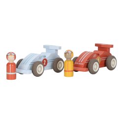 Little Dutch - Racerbiler med tr�k-slip og tr�figurer 