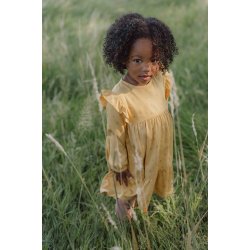 Little Dutch - Dress long sleeve Warm Yellow check^