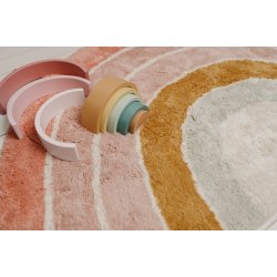 Little Dutch - Tppe Regnbueformet Pink med latex bagside