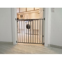 Safe &amp; Care - Skruemonteret sikkerhedsgitter SC101 - Metal - M�rkegr� - Plastik - M�rkegr� - 68-106 cm