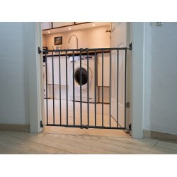 Safe &amp; Care - Skruemonteret sikkerhedsgitter SC111 - Metal - M�rkegr� - Plastik - M�rkegr� - 66-110 cm