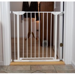 Safe &amp; Care - Presmonteret sikkerhedsgitter SC370-i - Metal - Hvid - Plastik - Hvid - 75-81 cm