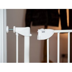 Safe &amp; Care - Presmonteret sikkerhedsgitter SC370-i - Metal - Hvid - Plastik - Hvid - 75-81 cm
