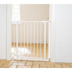 Safe &amp; Care - Presmonteret sikkerhedsgitter SC375 - Metal - Hvid - Plastik - Hvid - 73,5 - 78,5 cm