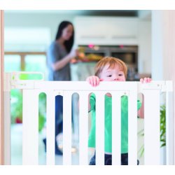 Safe &amp; Care - Skruemonteret sikkerhedsgitter SC500 - Plastik Hvid - Tr� - Hvid 76-105 cm