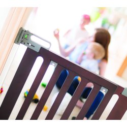 Safe &amp; Care - Skruemonteret sikkerhedsgitter SC500 - Plastik - M�rkegr� - Tr� - M�rkbrun - 76-105 cm