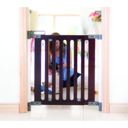 Safe &amp; Care - Skruemonteret sikkerhedsgitter SC500 - Plastik - M�rkegr� - Tr� - M�rkbrun - 76-105 cm