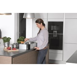 Safe &amp; Care - Selvkl�bende komfurafsk�rmning SC545 - Metal - Alu-farvet - Plastik - Sort - 57-90 cm