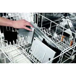 Safe &amp; Care - Selvkl�bende komfurafsk�rmning SC545 - Metal - Alu-farvet - Plastik - Sort - 57-90 cm