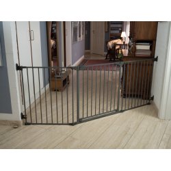 Safe &amp; Care - Skruemonteret sikkerhedsgitter SC701-80 - Metal - M�rkegr� - Plastik - M�rkegr� - 90-210 cm