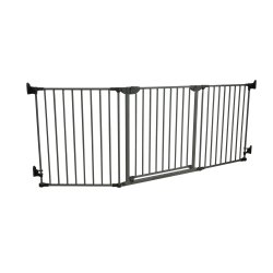 Safe &amp; Care - Skruemonteret sikkerhedsgitter SC701-80 - Metal - M�rkegr� - Plastik - M�rkegr� - 90-210 cm