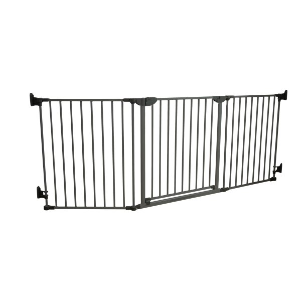 Safe &amp; Care - Skruemonteret sikkerhedsgitter SC701-80 - Metal - M�rkegr� - Plastik - M�rkegr� - 90-210 cm