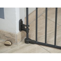 Safe &amp; Care - Skruemonteret sikkerhedsgitter SC701-80 - Metal - M�rkegr� - Plastik - M�rkegr� - 90-210 cm