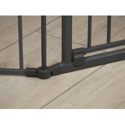 Safe &amp; Care - Skruemonteret sikkerhedsgitter SC701-80 - Metal - M�rkegr� - Plastik - M�rkegr� - 90-210 cm