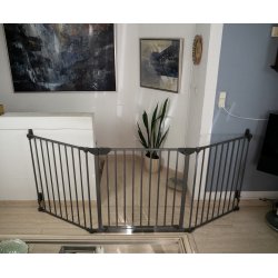 Safe &amp; Care - Skruemonteret sikkerhedsgitter SC701-80 - Metal - M�rkegr� - Plastik - M�rkegr� - 90-210 cm