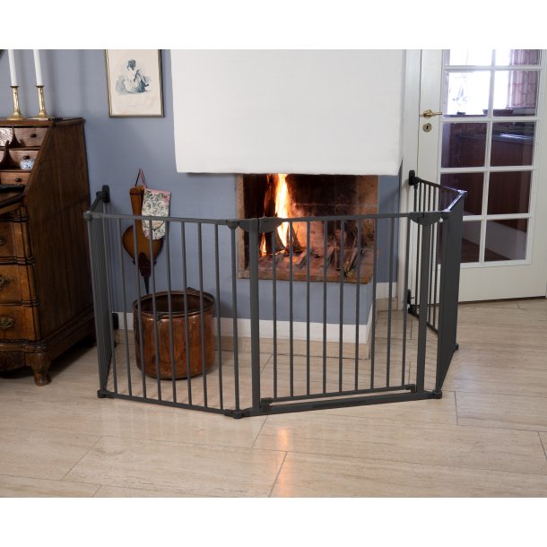 Safe &amp; Care - Skruemonteret sikkerhedsgitter SC702-80 - Metal - M�rkegr� - Plastik - M�rkegr� - 90-330 cm