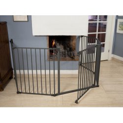 Safe &amp; Care - Skruemonteret sikkerhedsgitter SC702-80 - Metal - M�rkegr� - Plastik - M�rkegr� - 90-330 cm