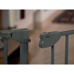 Safe &amp; Care - Skruemonteret sikkerhedsgitter SC702-80 - Metal - M�rkegr� - Plastik - M�rkegr� - 90-330 cm