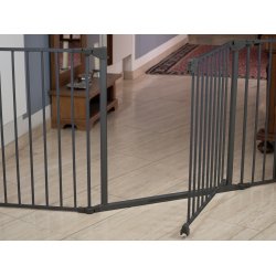 Safe &amp; Care - Skruemonteret sikkerhedsgitter SC702-80 - Metal - M�rkegr� - Plastik - M�rkegr� - 90-330 cm