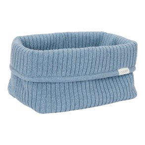 Little Dutch - Strikket Opbevaringskurv Stor Pure Denim Blue^