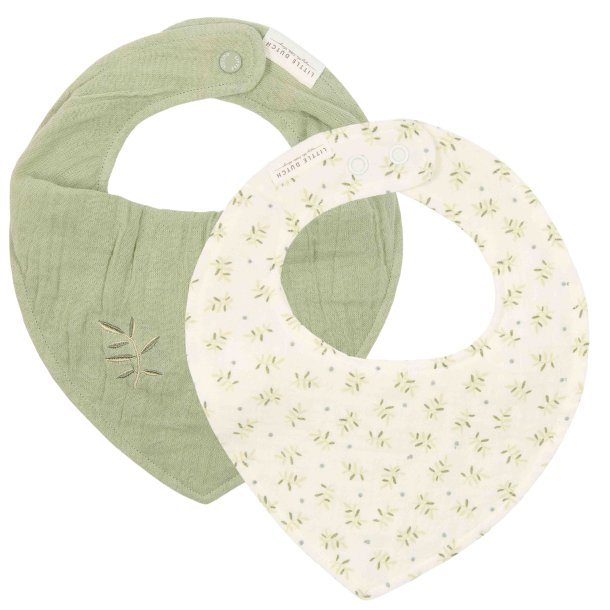 Little Dutch - Bandana Smk muslin st med 2 Blueberry Leaves &amp; Sage