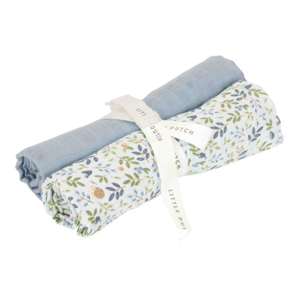 Little Dutch - Stofbleer 2 pak muslin 70 x 70 cm Forest Adventure &amp; Denim Blue