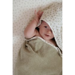 Little Dutch - Badehndklde m. htte muslin Blueberry Leaves - 75x75 cm