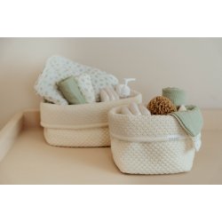 Little Dutch - Strikket Opbevaringskurv Lille Pure Soft White^